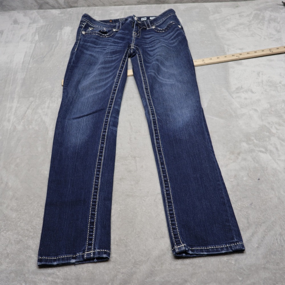 Miss Me Jeans Womens 28 Dark Wash Denim Mid-Rise Skinny Leg Stretch Casual 29x30